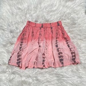 American Eagle Outfitters Printed Pink-Dye Mini Skirt